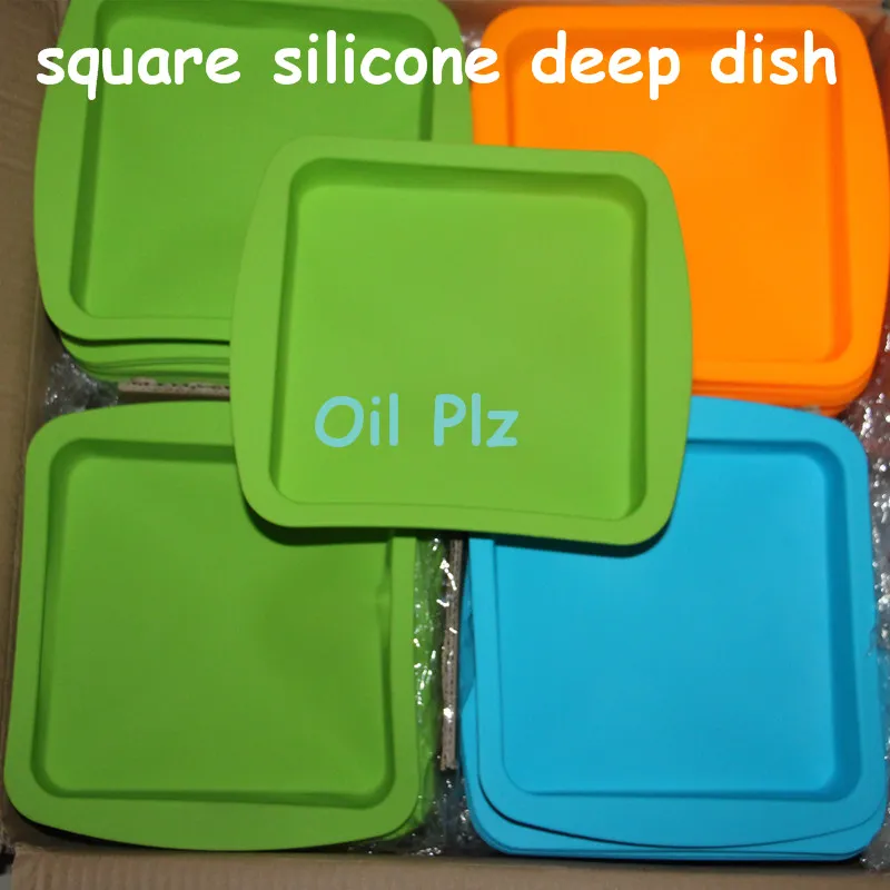 factory price 8*8inch Deep Dish square Pan 8.5" friendly Non Stick Silicone Containers Concentrate Oil BHO silicone tray
