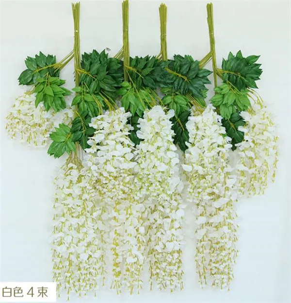 Künstliche Glyzinien Blume Rattans 110cm / 70cm Seide Glyzinien Blume Vined für Hochzeit Weihnachten Dekorative Reben Blumen