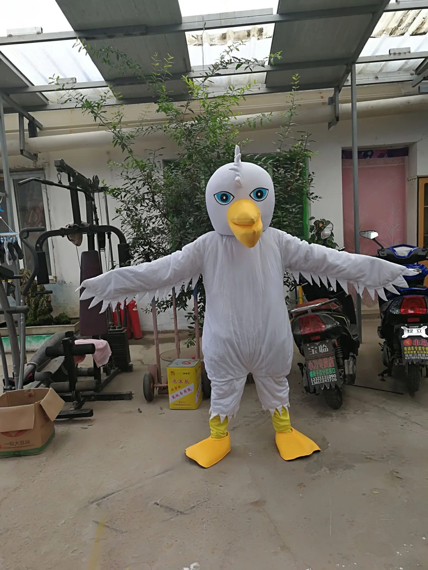 Il costume di carnevale operato del costume della mascotte del pellicano bianco di alta qualità del fumetto del venditore libera il trasporto