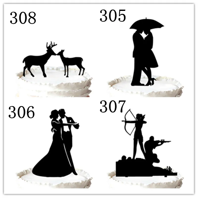 Family cake topper Bride and Groom hand with their cute son silhouette wedding cake topperfor option 8365068