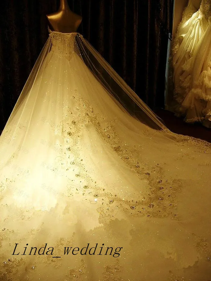 Luxury Sweetheart Wedding Dresses Bling Crystal Sparkling Long Train 2019 New Bridal Gown Wedding Dress