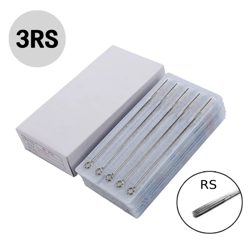 Disposable Tattoo Needles Premade Sterile 3RS Round Shader 50pcs Tattoo Needles