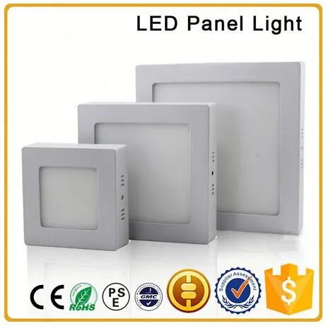 led 표면 장착 패널 라이트 6w 12w 18w ac85265v led squate smd 2835 알루미늄 및 아크릴 도광판이 있는 측면 통