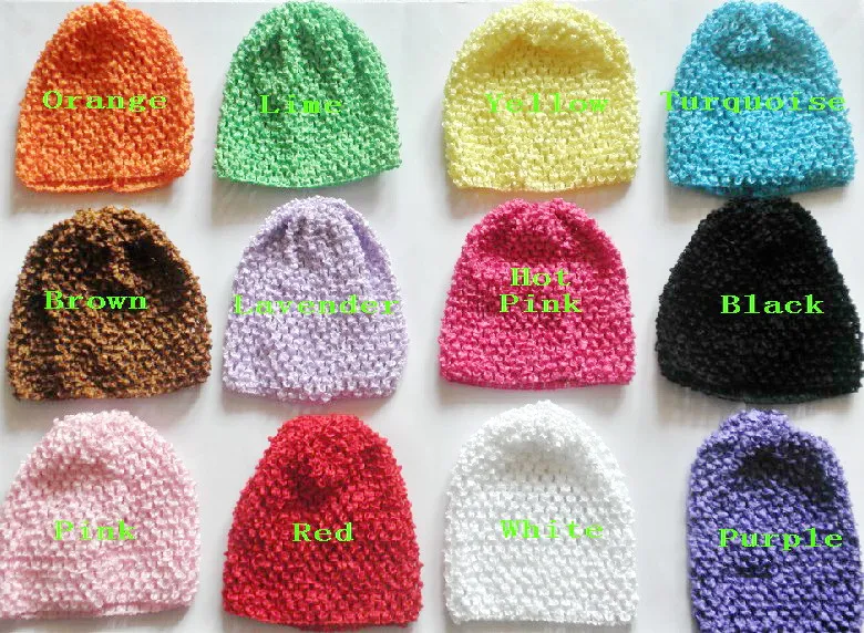 10 sztuk Kolorowe Soft Baby 6 "Crochet Beanie Czapki Niemowlę Handmade Dzianiny Splot Wafel Kapelusz Swetry Pszeniczne Czapki Noworodka Cap 21Colors M9101