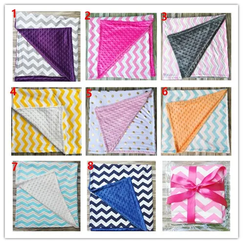 8 Kolory Dot Chevron Bawełna Swaddleme Baby Minky Wrap Swaddling Koc Noworodka Infant Swaddle Ręcznik Słynne wielofunkcyjne