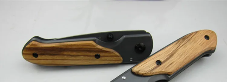 Coltello pieghevole n. 8 tascabile da Campeggio in acciaio inox Legno di quercia
