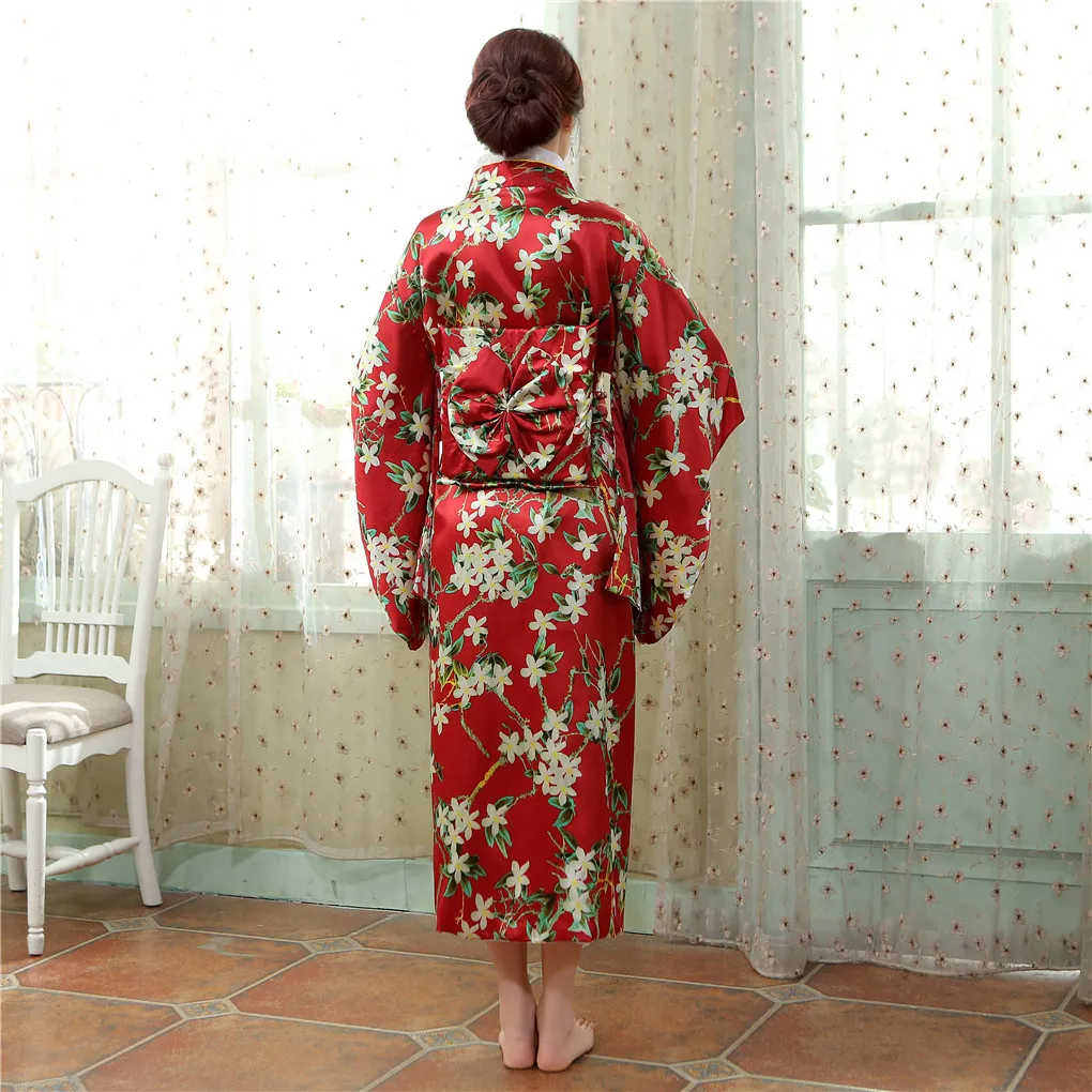 Silk Satin Kimono Dress Vintage Japanese Style... From Lily1111, $45.31 |  DHgate.Com