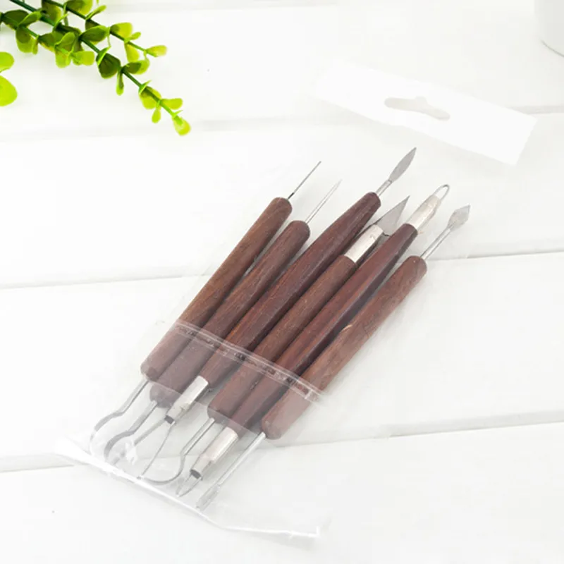 Clay Sculpting Set Wax Carving Pottery Tools Sculpt Smoothing Polymer Shapers Modeling Carved Tool Wood Handle Set Merry Chri6929012