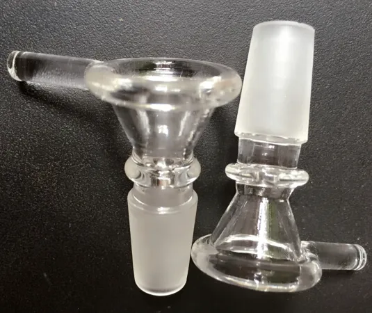 2016 Ny glas rökskål glasskål med 14mm 18mm manlig gemensam klar torr örtskål för glas bongs med handtag