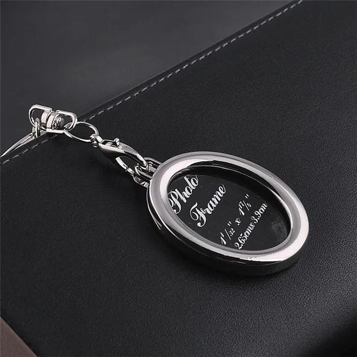 Round Keychain Frame Round Heart Apple Oval Rhombus Photo Frame Keychain With Metal Alloy ...
