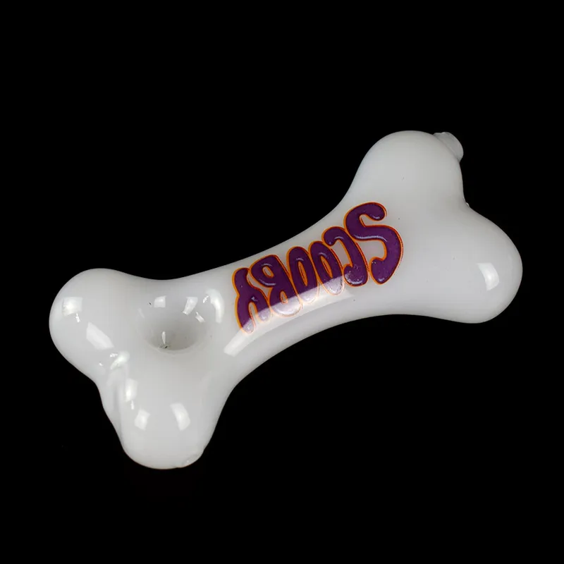 Special Design Dog Bone Pattern 4 Inches Length Glass Oil Burner Pipes Glass Smoking Pipes Smoking Accessories