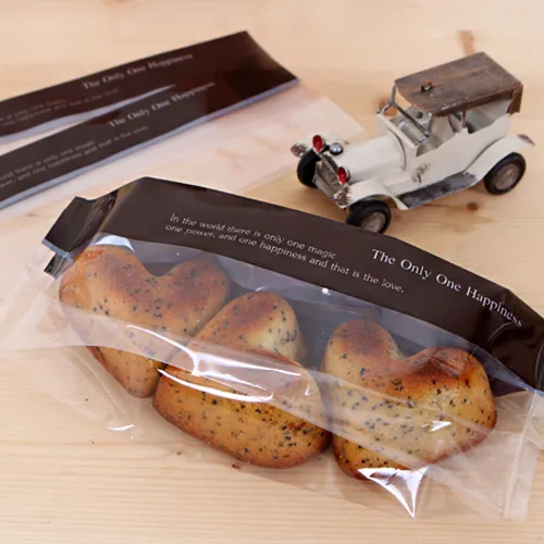 New DIY 100 pcs / lote DIY O único coffeeClear Abrir Snack Bags / Biscoitos Adoráveis ​​Biscoitos Bolinho de Pão Bag 8.5 * 23cm Atacado