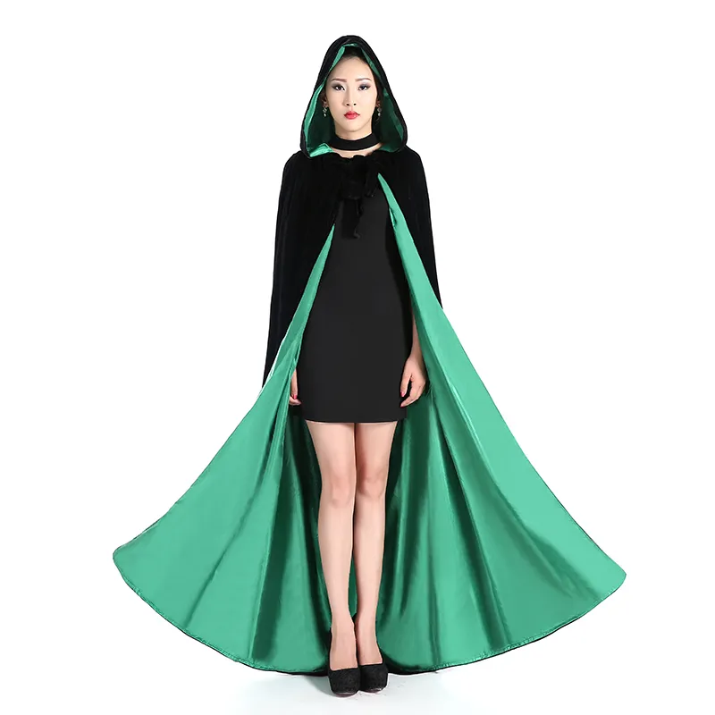 New Arrival Cheap Velvet Hooded Cloaks Winter Wedding Capes Wicca Robe Warm Christmas Long Bridal Wraps S6XL4918002