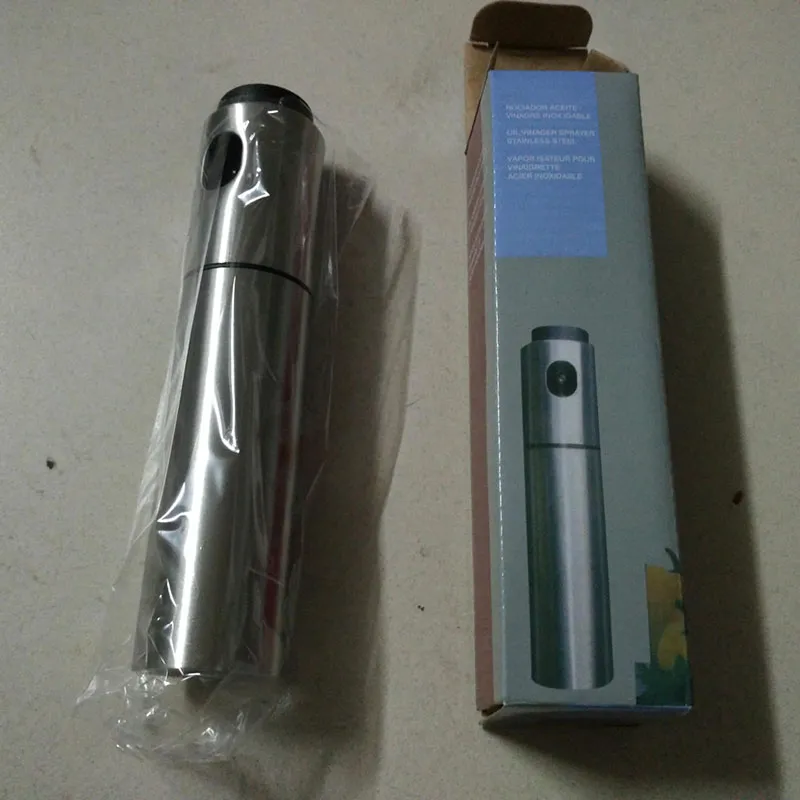 Silver Stainless Steel Oil Sprayer Olive Pump Spraying Oil Bottle Sprayer Can Jar Pot Tool Can Pot Oil Sprayer WXC445197131