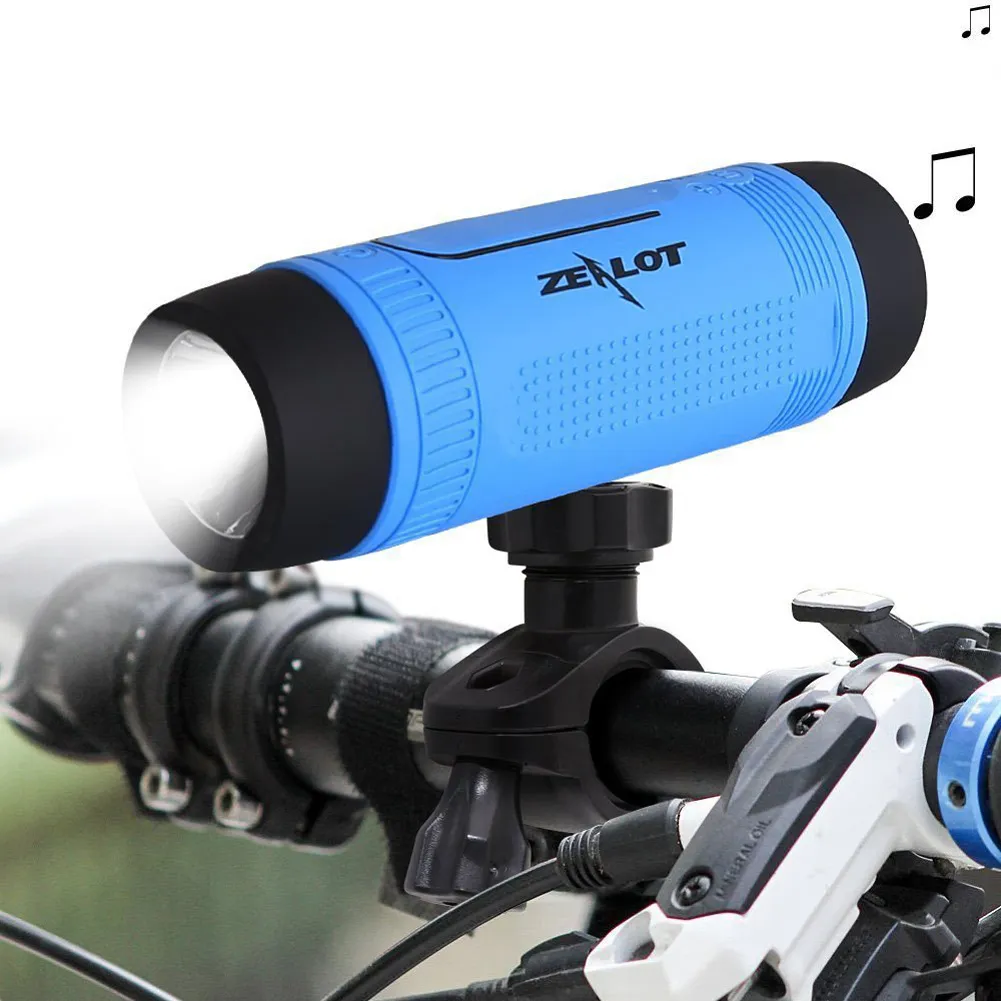 ZEALOT S1 Bluetooth Outdoor Bicycle Luidspreker Draagbare Subwoofer Bass Speakers 4000mAh Power Bank / LED-zaklamp / FM-radio met retailverpakking