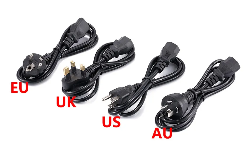 AC Power Cord Cable Desktop Monitor Computer Universal 3 Prong EU UK US AU Cord 1.2M DHL 