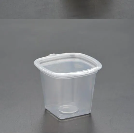 1oz 30ml disposable PP sauce cup tasting cup transparent hard plastic with cover connected 500pcs219h