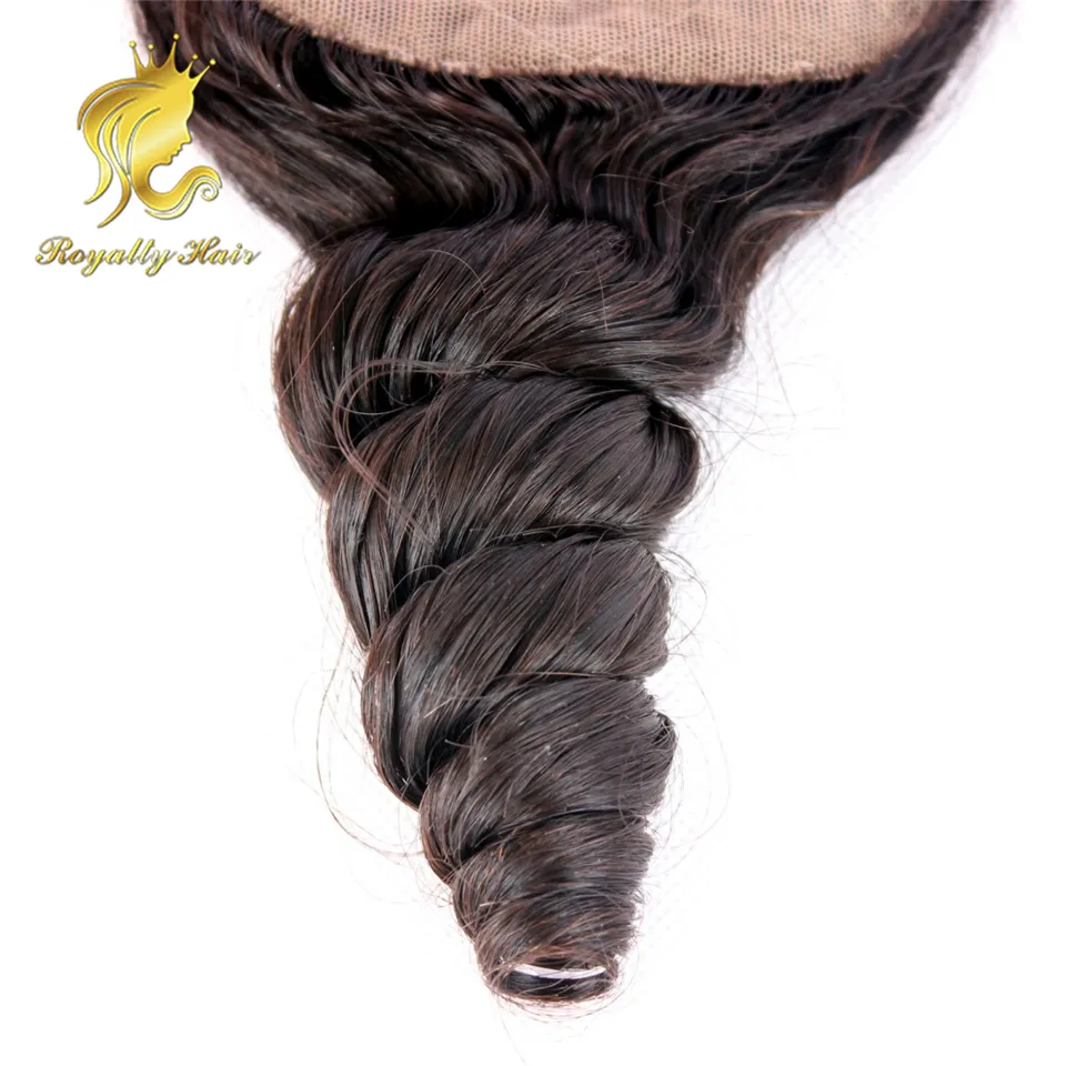 820 Polegada onda solta 100 cabelo humano brasileiro parte superior seda baseado fechamento do laço 4426625919452377