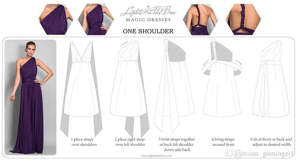 Long Chiffon Convertible Bridesmaid Dress 2019 New Floor Length Wedding Party Dress Custom Made Drop Shipping