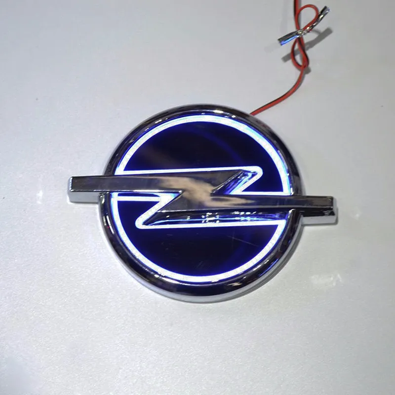 Style de voiture 13 cm 10 cm blanc bleu rouge 5D arrière Badge ampoule emblème Logo lumière LED autocollant lampe pour OPEL Vectra Corsa Insignia6230875