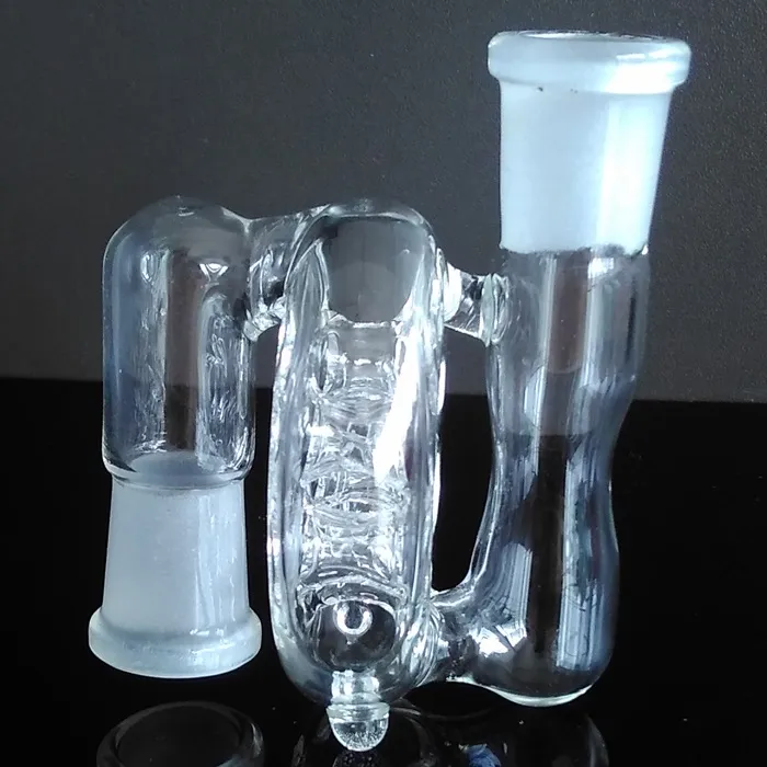 fashion 6cm Glass Bongs mini Ash Catcher 14.4mm to 18.8mm male and female Glass Bong Percolator 18mm to 14mm 