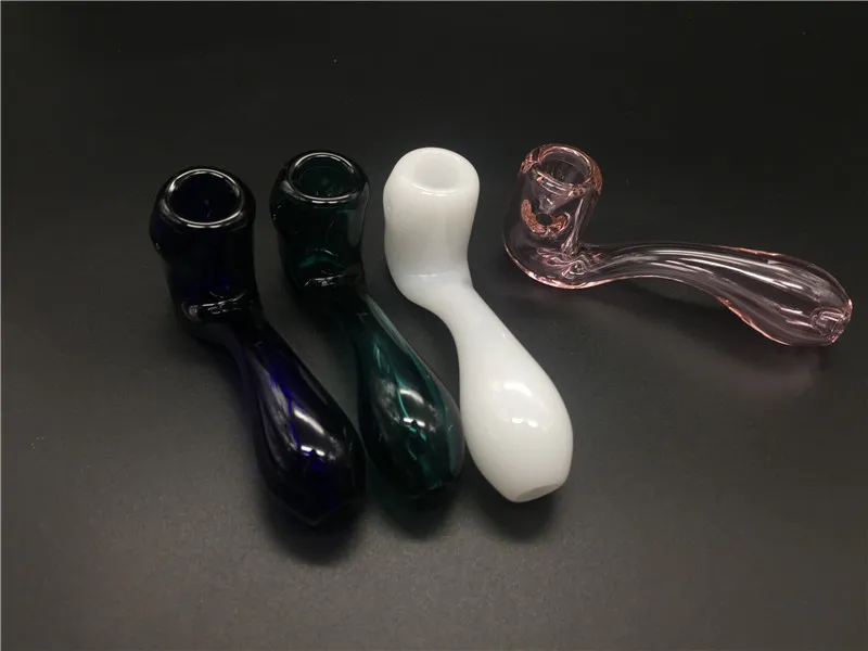 mini-Heady Labs vidro sherlock tubulação mão de vidro tubo de fumar tabaco barato tubulação Colher grossa colorida