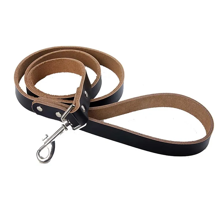 Stevige lederen hond leiband echt koeienhuid leer voor katten kleine medium grote honden Duurzame koeienhuid leash support lederen hondenhalsbanden harnas