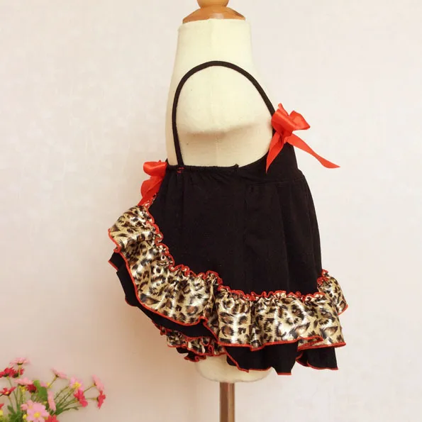 Infant Baby Girls Sets Bowknot Ruffles Tops + Shorts Bloomers Kids Girl Leopard Outfits Vêtements pour enfants Noir 1760