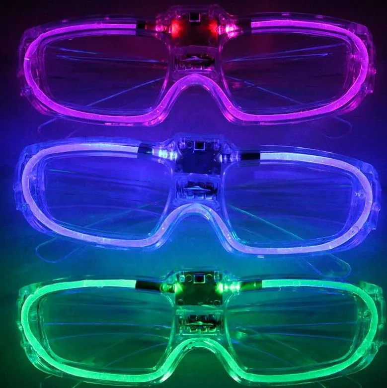 Popüler parti Led deklanşör kızdırma soğuk ışık gözlük light up shades flaş rave aydınlık gözlük Noel neşe atmosfer