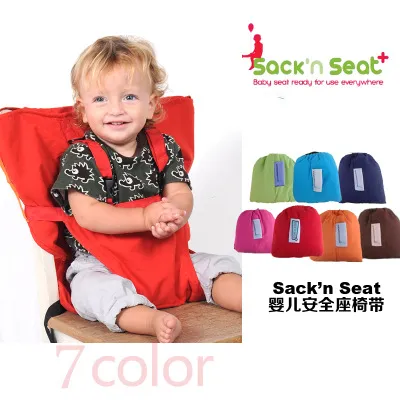 Godis färger baby bärbar säte säck säck säte barn säkerhetssäte baby upgrate baby äta stol säkerhetsbälte 7 färger