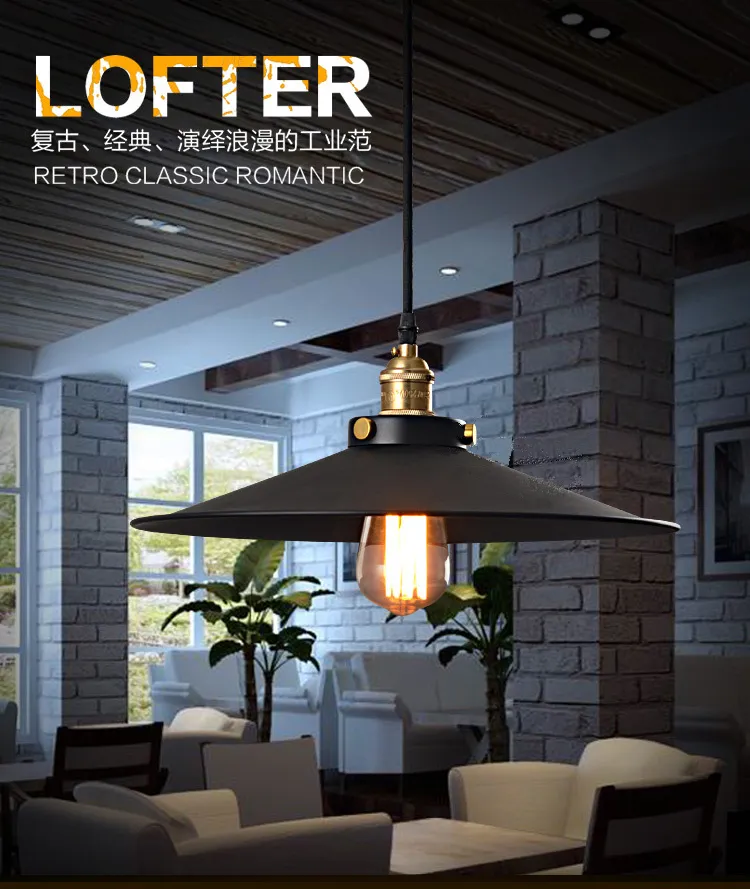 Jantar lustres de iluminação da sala para a Base Industrial e27 lâmpada American Style Ferro 220v 110v pingente luzes Loft Café Bar Restaurante Cozinha