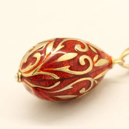 Pendentif Fleur de lys royale/ Oeuf pendentif style Fabergé