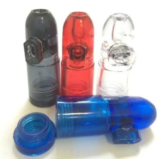 Plastic Snuff Bottle Kit Bullet Snorter Jar Smoking Handgereedschap Rocket Sniff Dispenser draagbare cap