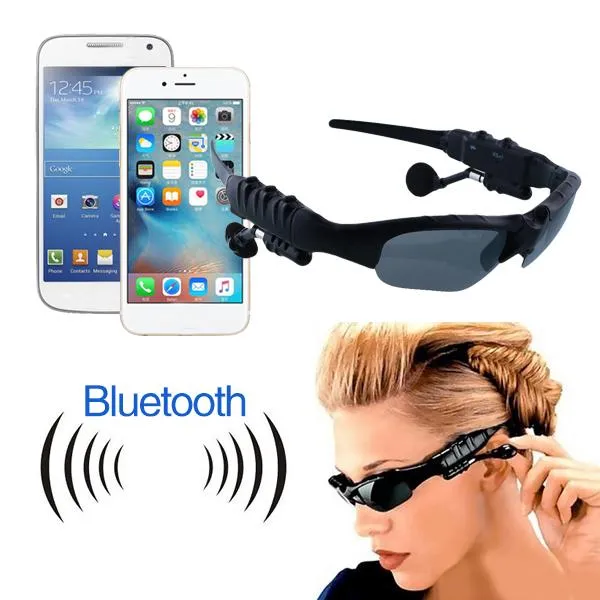 50 pcs/lot DHL sport stéréo sans fil Bluetooth 4.0 casque téléphone polarisé conduite lunettes de soleil/mp3 équitation yeux lunettes livraison gratuite