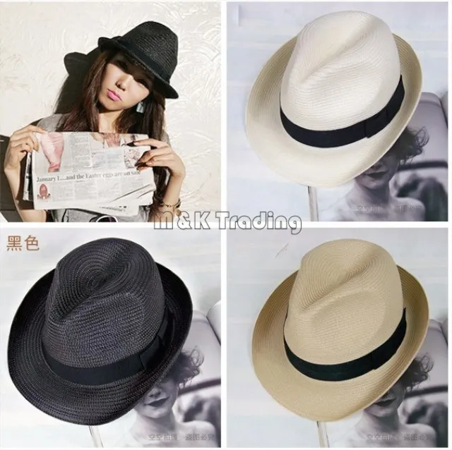 Groothandel Straw Panama Hoeden Bescherming tegen de zon Stingy Brim Hat 15 kleuren Mixed Vogue Caps Kies gratis schip