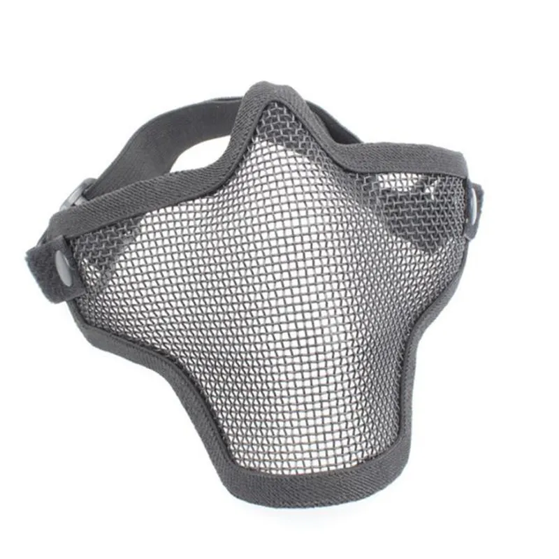 Boutique tactique chasse fil mental demi-masque extérieur vélo équitation champ extérieur CS maille Airsoft masque Paintball résistant