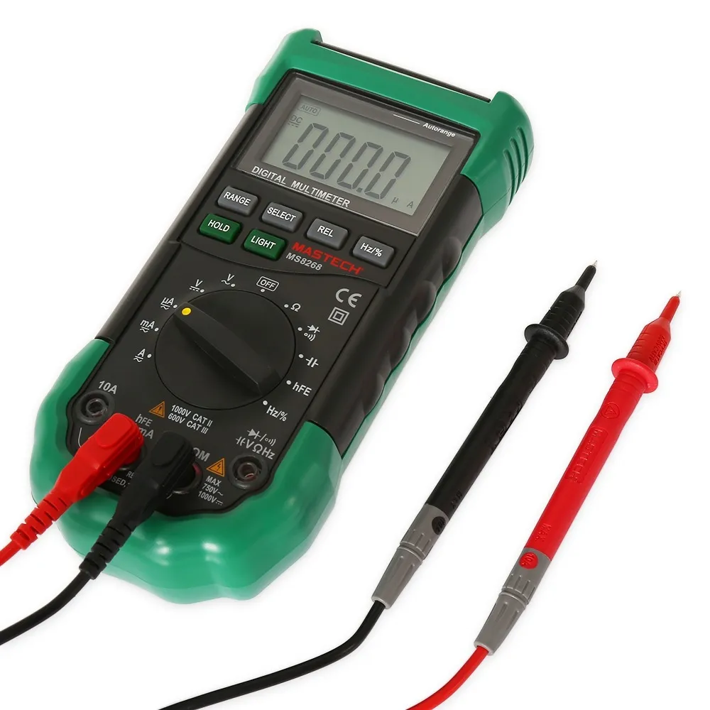 Freeshipping Digital Multimeter Auto Range Protection AC / DC Ammeter Voltmeter OHM Frekvens Elektrisk Tester Dioddetektor