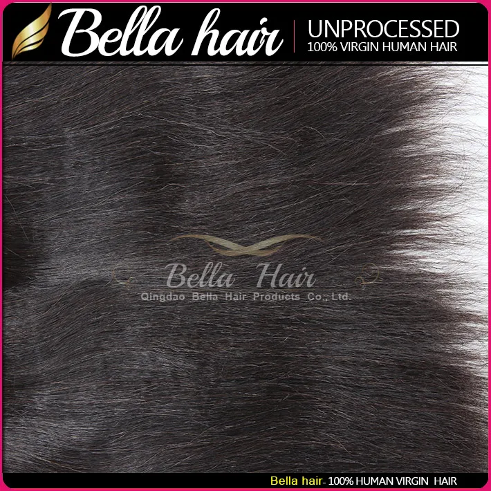 100% Малайзийские волосы плетения волос человеческие волосы Утканые волосы Наращивание волос 8 ~ 30 дюймов 3 шт. / Лот Яки натуральный цвет Bellahair