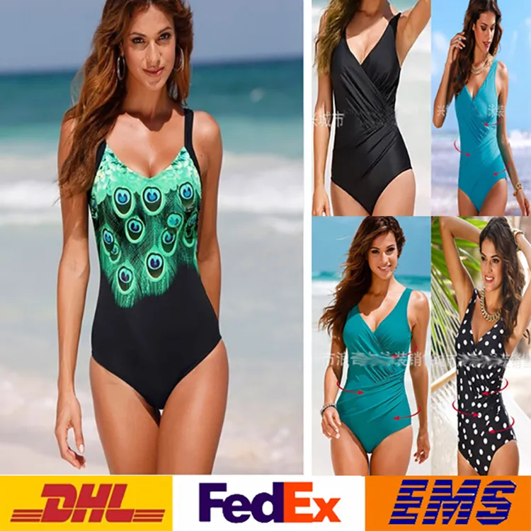 DHL 섹시한 프린트 Bodycon 비키니 비치 수영복 원피스 수영복 Backless 보수당 수영복 2XL 스파 비키니 WX-S15