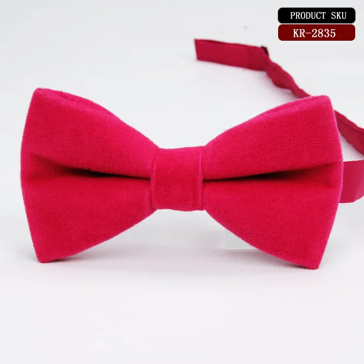 المخملية ربطة pleuche bowknot 17 ألوان الصلبة ربطة 12 * 6.5 سنتيمتر حزب الذكرى هدية عيد الأب