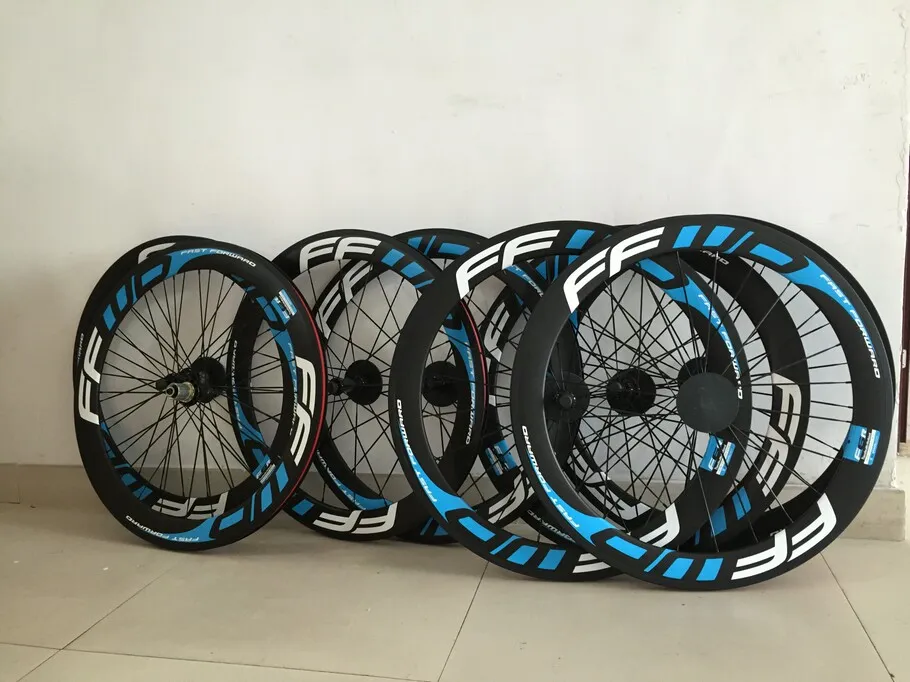 Blue FFWD F6R 50mm clincher bicycle wheels Carbon fiber fast forward road  and racing cycling wheelset