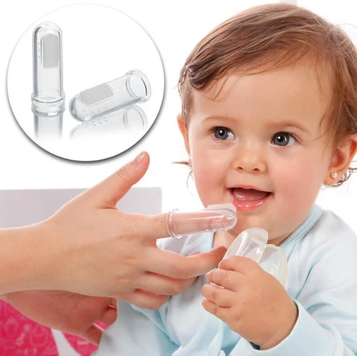 Doigt Brosse À Dents Doux Silicone Sûr Bébé Enfants Doigt Brosse À Dents Gomme Brosse Pour Un Massage Clair