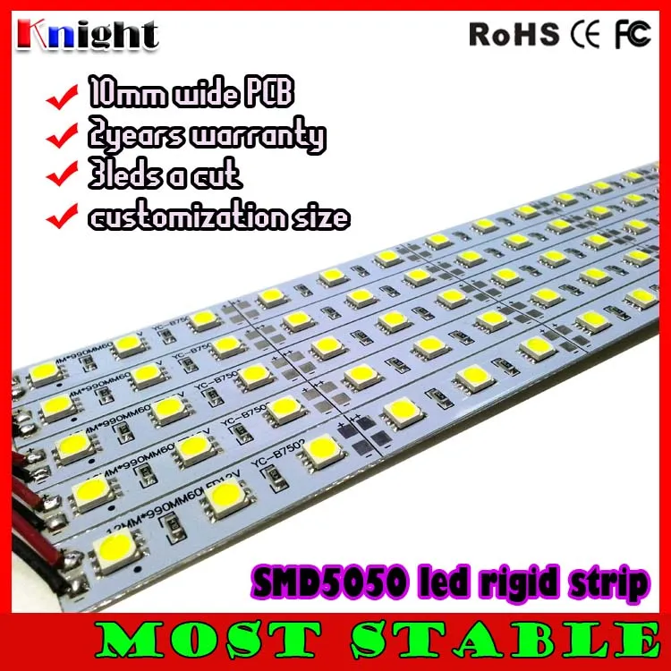 100m hoge helderheid stijve bar 20-22lm 5050 12v led strip bar SMD 5050 3528 LED stijve strip licht koel witte barlamp onder kastverlichting