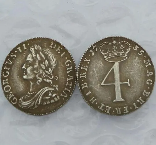 Regno Unito 1735 4 Pence - George II Maundy Coinage Spedizione gratuita