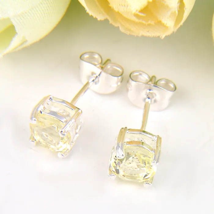 90% off Half Dozen / Newest Holiday Gift Jewelry Round Citrine Gemstone 925 Sterling Silver Plated USA Stud Wedding Earrings