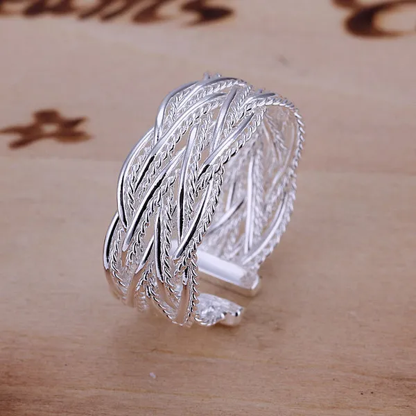 10 pièces de style différent en argent sterling plaqué anneaux DMMSR2, vente en gros de mode 925 bague en argent plaque vente directe d'usine