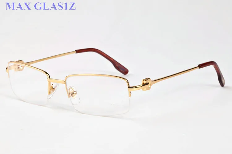 erkekler kadınlar kutu ve olgu ile gelen çerçevesiz gözlük yeni moda spor metal manda boynuzu güneş gözlüğü açık lens lunettes de soleil dikdörtgen