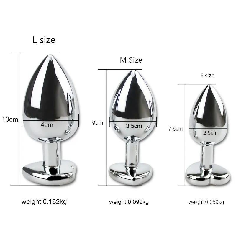 3 pçs pequeno médio grandes tamanhos plug aço inoxidável cristal jóias anal brinquedos butt plugs vibrador produtos adultos para mulheres e men1583538