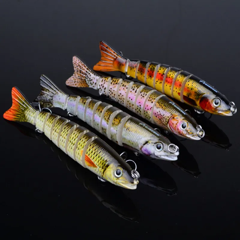 12.3cm / 17g multi articulado bass plástico iscas de pesca swimbait ganchos de pia tackle alta qualidade isca de peixe