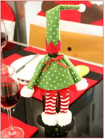 Decorações de Natal de 2016. Saco de garrafa de vinho tinto. Saco de presente de Natal. Pequeno presente Restaurante Hotel Natal suprimentos. Saia de garrafa